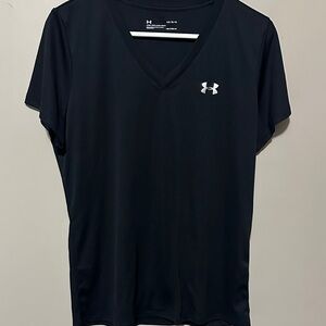 Under Armour Black V-Neck Short Sleeve Performance Tee